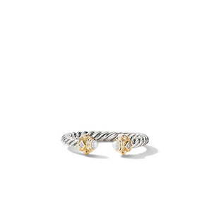Renaissance Ring with Pearls, 14K Yellow Gold and Diamonds, Size 7
