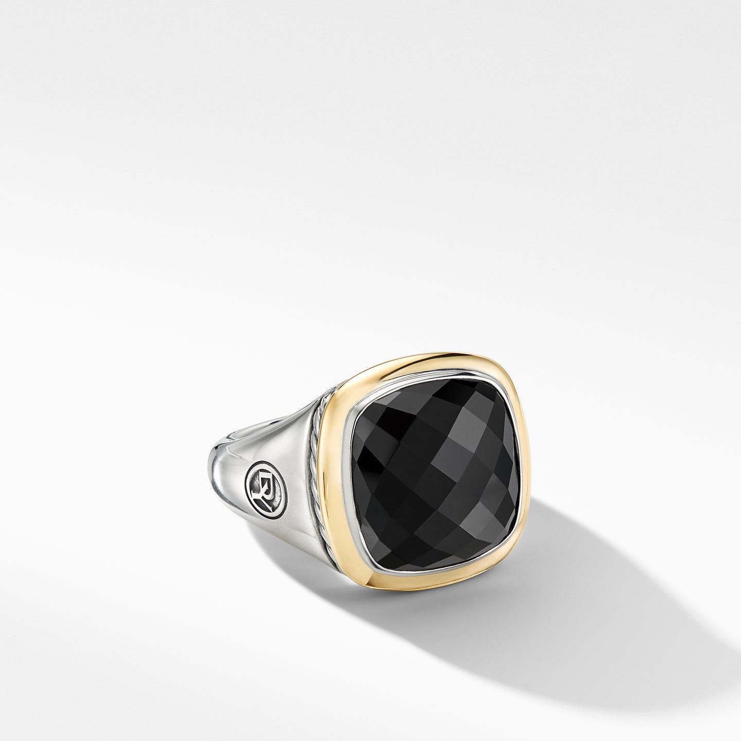 Albion® Ring with Black Onyx and 18K Yellow Gold, Size 7