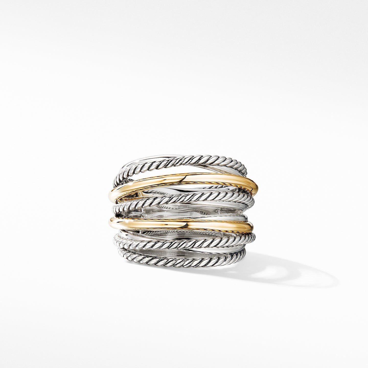 David Yurman Crossover Wide Ring with 18K Yellow Gold