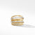 Load image into Gallery viewer, Crossover Wide Ring in 18K Yellow Gold with Diamonds, Size 7