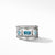 Stax Wide Ring with Hampton Blue Topaz and Diamonds, Size 7.5