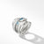 Stax Wide Ring with Hampton Blue Topaz and Diamonds, Size 8
