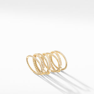 Stax Full Pavé Ring in 18K Yellow Gold, Size 8