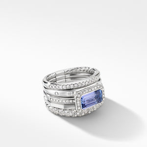 Stax Statement Ring in 18K White Gold with Tanzanite and Diamonds