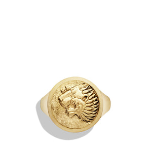 Petrvs® Lion Signet Ring in Gold, Size 8.5