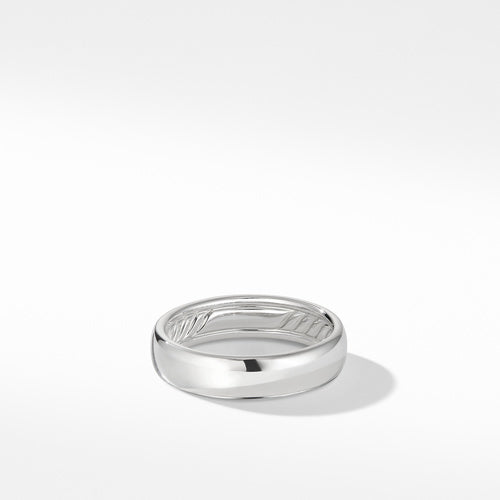 DY Classic Band Ring in 18K White Gold, Size 9