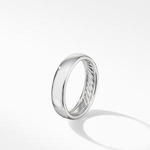 DY Classic Band Ring in 18K White Gold, Size 9