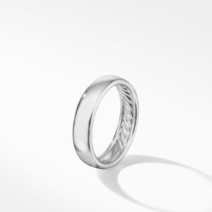 DY Classic Band Ring in 18K White Gold, Size 11