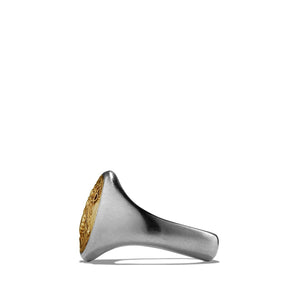 Petrvs® Bee Signet Pinky Ring with 18K Gold, Size 7