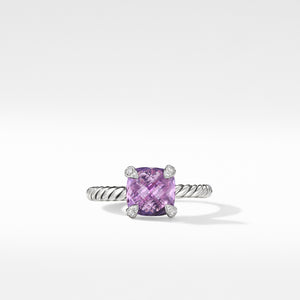 Châtelaine® Ring with Amethyst and Diamonds, Size 5