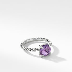 Châtelaine® Ring with Amethyst and Diamonds, Size 5