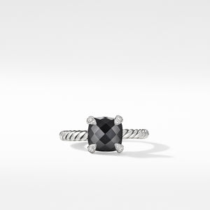 Châtelaine® Ring with Black Onyx and Diamonds, Size 5