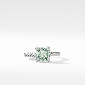 Châtelaine® Ring with Prasiolite and Diamonds, Size 5