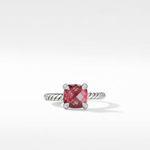 Châtelaine® Ring with Rhodolite Garnet and Diamonds, Size 5