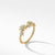 Starburst Cluster Ring in 18K Yellow Gold with Pavé Diamonds on cable band