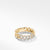 Belmont Curb Link Narrow Ring in 18K Yellow Gold with Pavé Diamonds