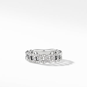Belmont Curb Link Narrow Ring with Pavé Diamonds, Size 5 (Image 2)