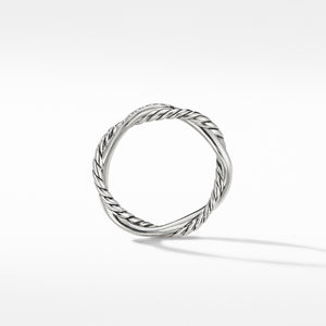 Petite Infinity Twisted Ring with Pavé Diamonds, Size 6