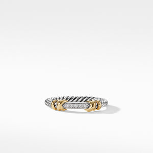 Helena Wrap Ring in Sterling Silver and 18K Yellow Gold with Diamonds, Size 7