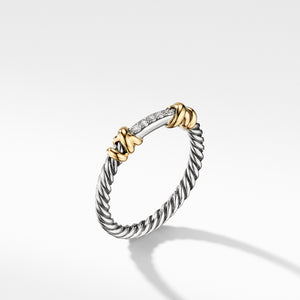 Helena Wrap Ring in Sterling Silver and 18K Yellow Gold with Diamonds, Size 7