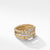 David Yurman Petite Helena Three Row Ring in 18K Yellow Gold with Diamonds
