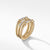 David Yurman Yellow Gold and Diamond Petite Helena Three Row Ring