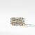 Sterling Silver David Yurman Petite Helena Three Row Ring with 18K Yellow Gold and Diamonds