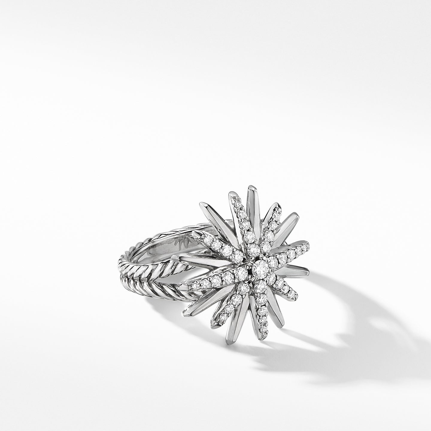 Starburst Station Ring with Pavé Diamonds, Size 6