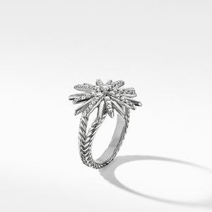Starburst Station Ring with Pavé Diamonds, Size 6