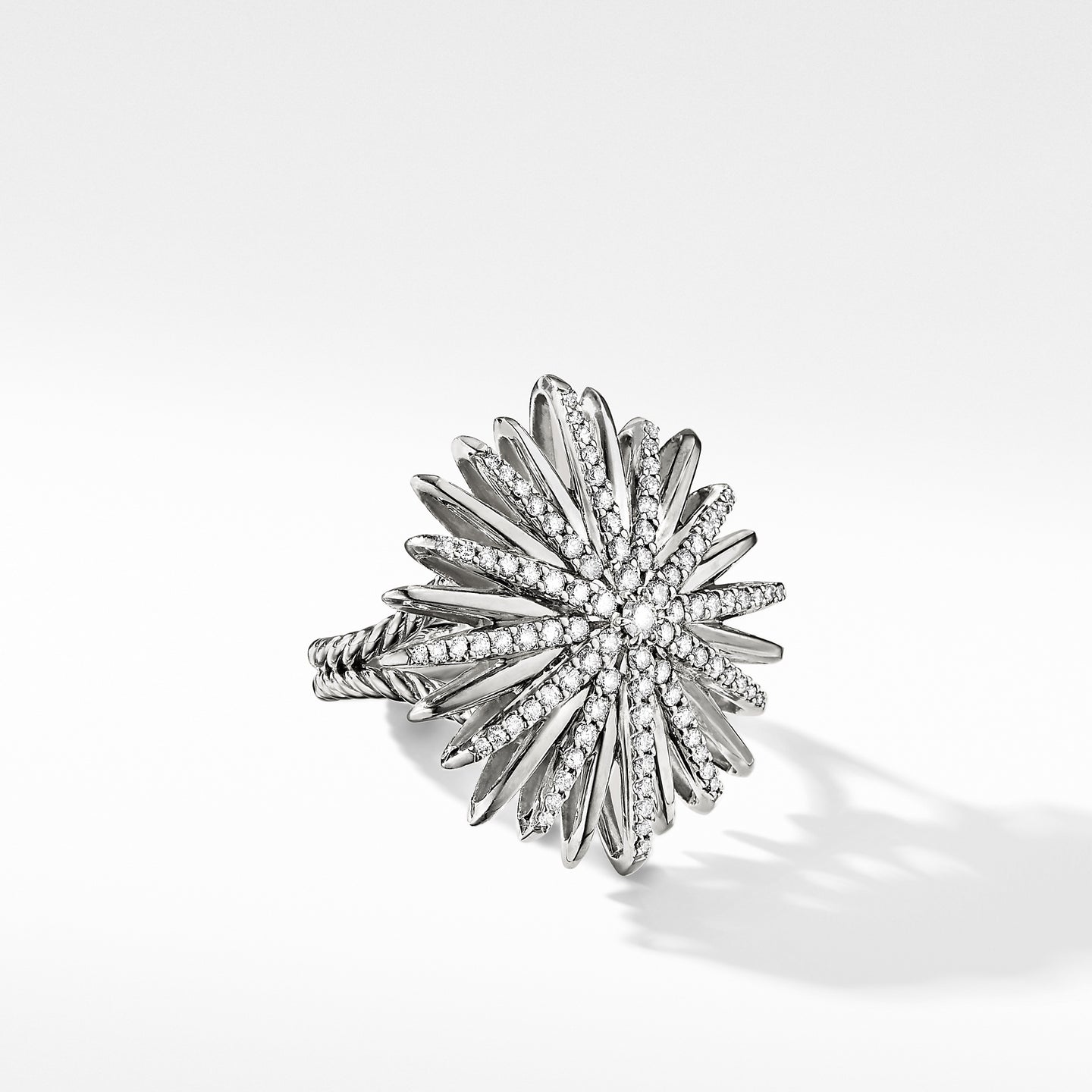 Starburst Ring with Pavé Diamonds, Size 7