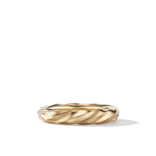 Cable Edge Band Ring in Recycled 18K Yellow Gold, Size 8