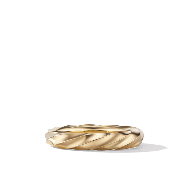 Cable Edge Band Ring in Recycled 18K Yellow Gold, Size 7