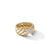 Sculpted Cable Ring in 18K Yellow Gold with Pavé Diamonds, Size 6
