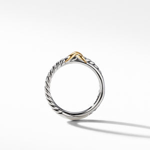 Petite X Ring with 18K Yellow Gold, Size 5