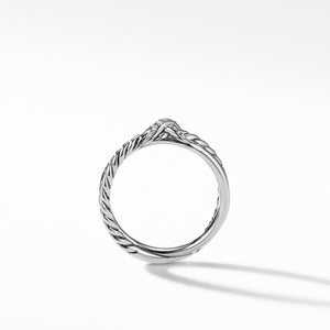 Petite X Ring with Pavé Diamonds, Size 7