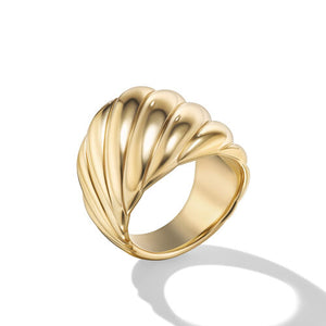 Sculpted Cable Ring in 18K Yellow Gold, Size 7