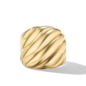 Sculpted Cable Ring in 18K Yellow Gold, Size 7