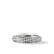 Cable Edge Band Ring in Recycled Sterling Silver with Pavé Diamonds, Size 7