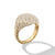 Sculpted Cable Pinky Ring in 18K Yellow Gold with Pavé Diamonds, Size 4