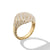 Sculpted Cable Pinky Ring in 18K Yellow Gold with Pavé Diamonds, Size 3.5