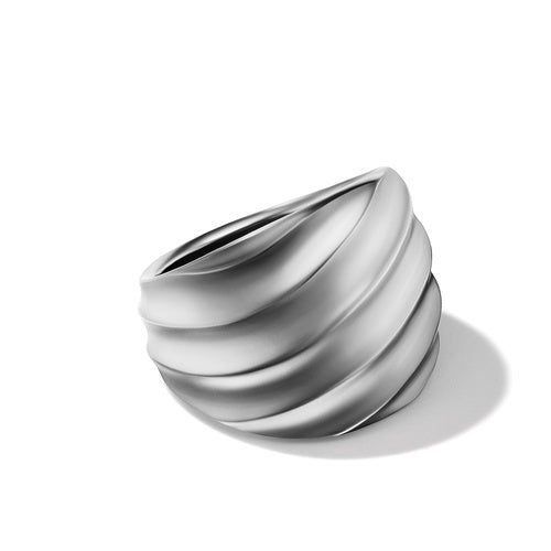 Cable Edge Saddle Ring in Recycled Sterling Silver, Size 5