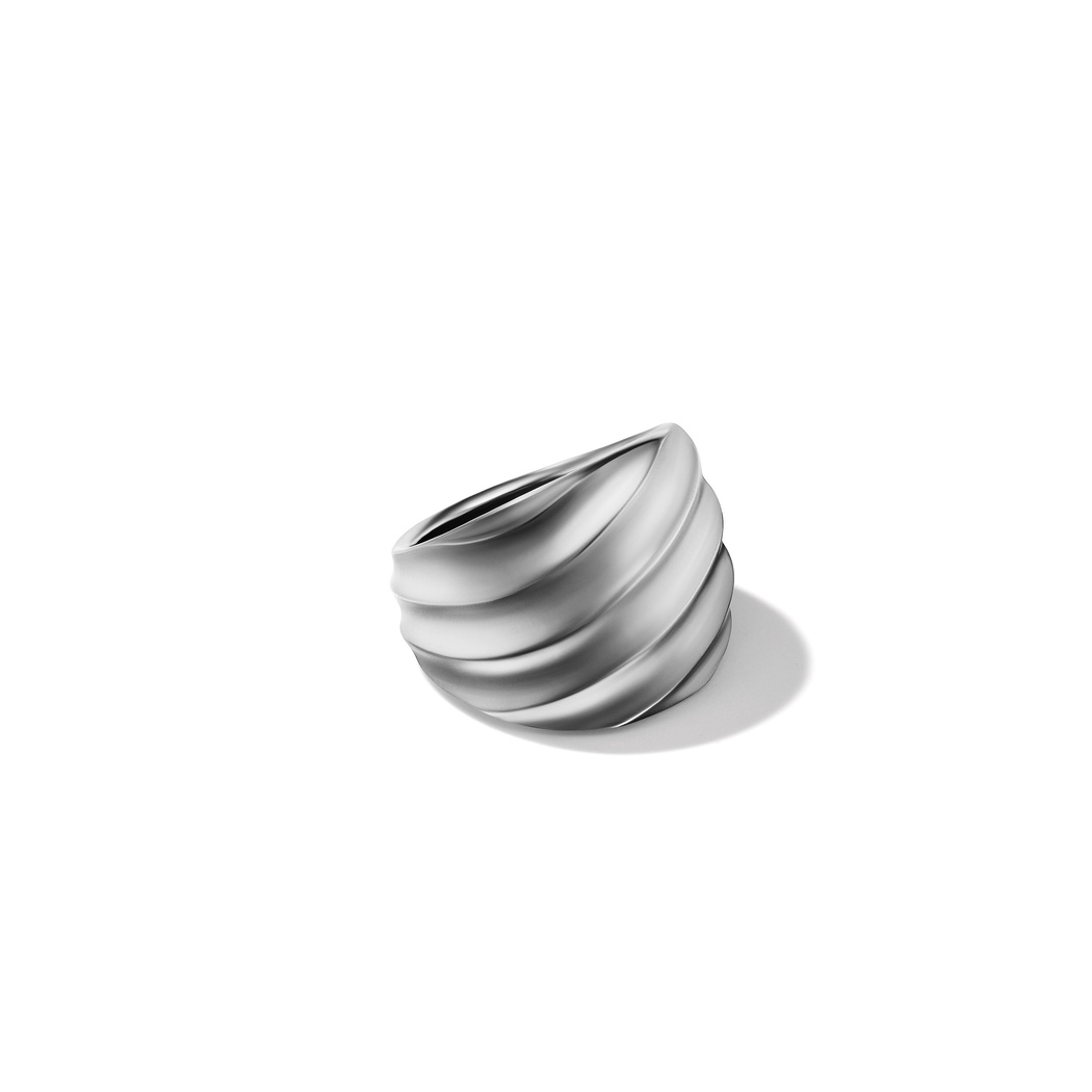Cable Edge Saddle Ring in Recycled Sterling Silver, Size 6