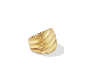 Cable Edge Saddle Ring in Recycled 18K Yellow Gold, Size 6