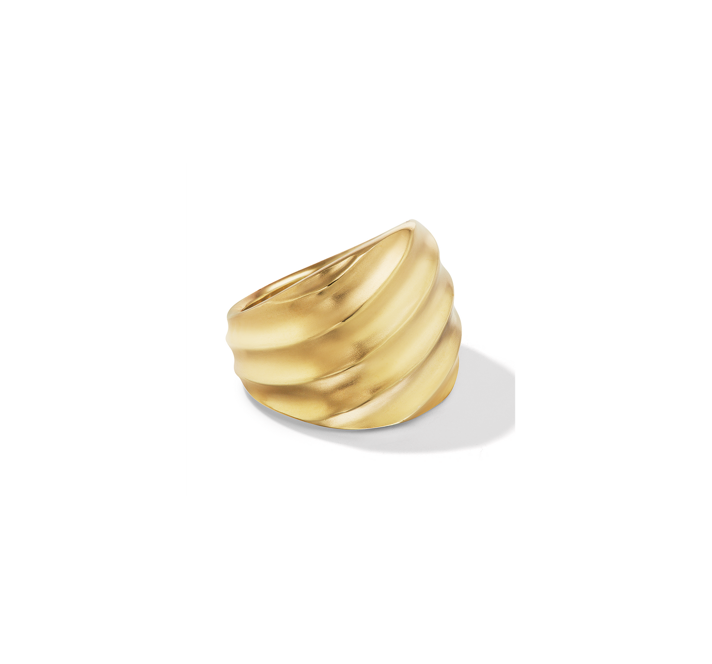 Cable Edge Saddle Ring in Recycled 18K Yellow Gold, Size 6