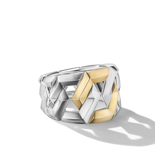 Carlyle Ring in Sterling Silver with 18K Yellow Gold, Size 9