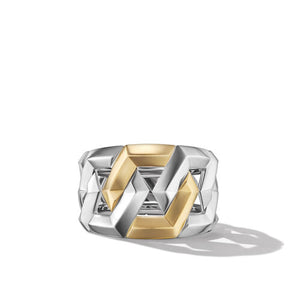 Carlyle Ring in Sterling Silver with 18K Yellow Gold, Size 9