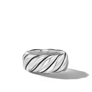 Sculpted Cable Band Ring in Sterling Silver, Size 7