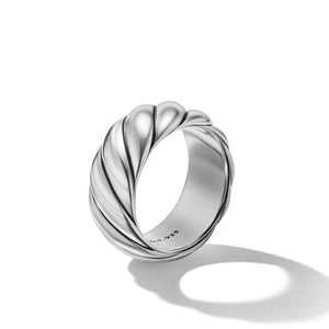 Sculpted Cable Band Ring in Sterling Silver, Size 7