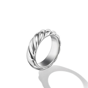 Sculpted Cable Band Ring in Sterling Silver, Size 7