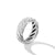 Sculpted Cable Band Ring in Sterling Silver with Pavé Diamonds, Size 6